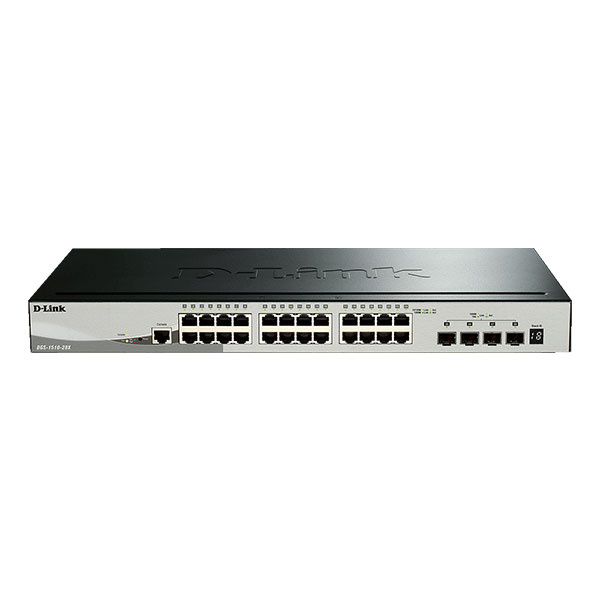 SWITCH D-LINK DGS-1510 Series, Capa L2/L3, 24 RJ-45 GbE, 4 SFP+ 10GbE (DGS-1510-28X)